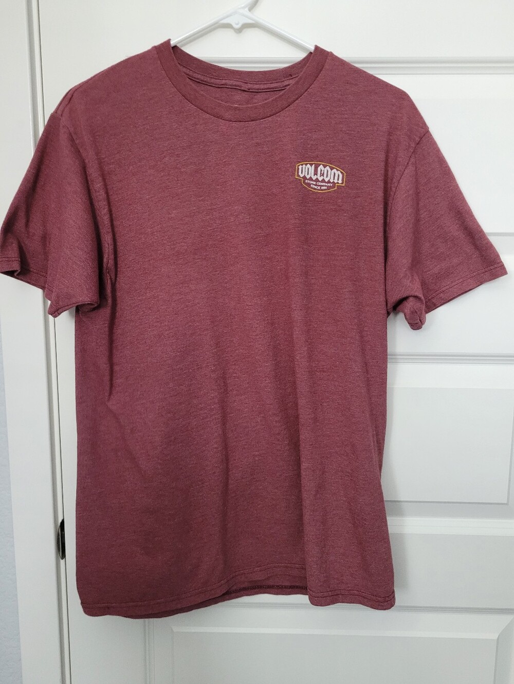 Volcom Stone Company Men’s Medium Graphic T-Shirt Burgundy Red Flame Logo